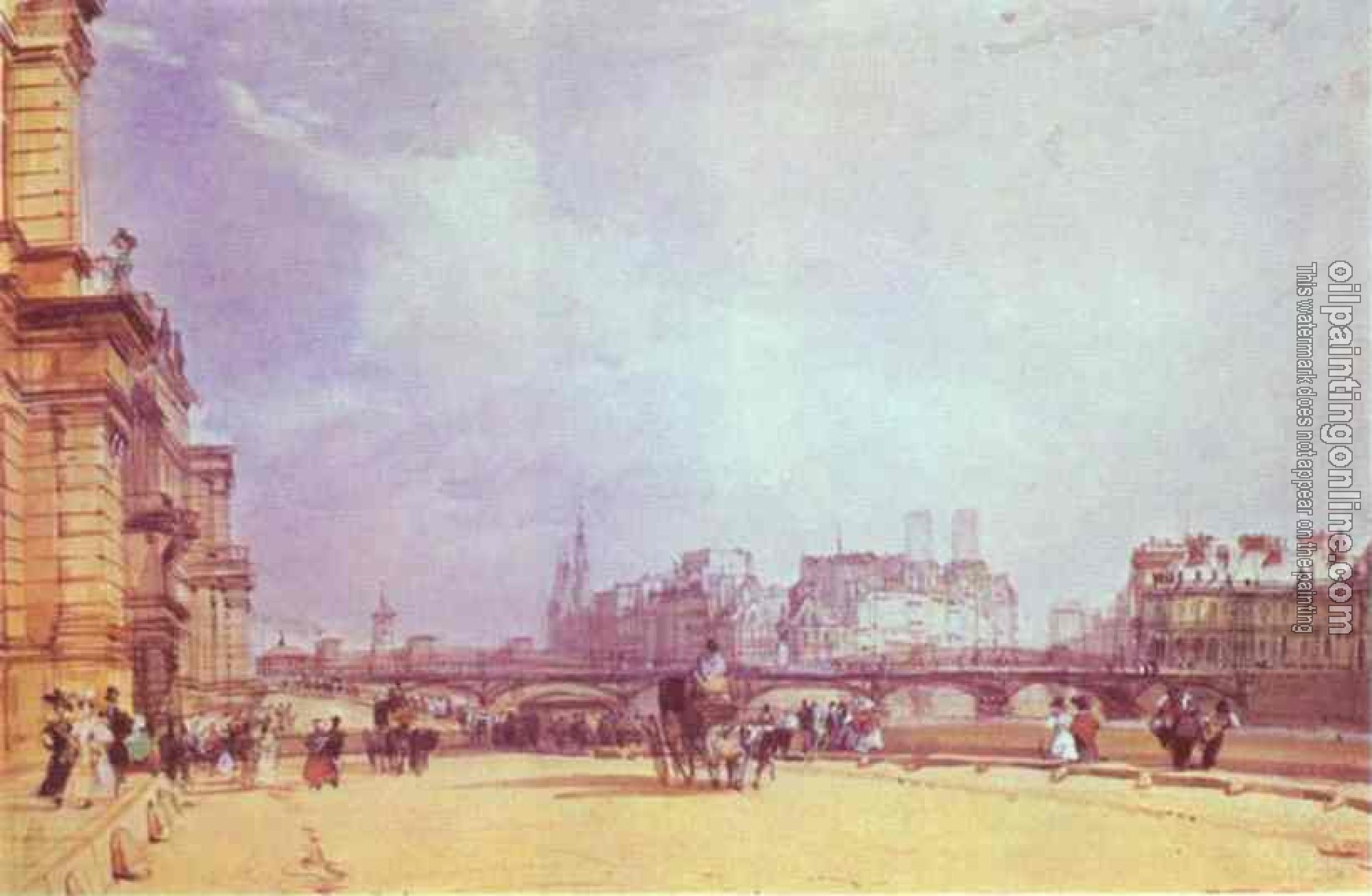 Richard Parkes Bonington - Paris. Quai du Louvre.